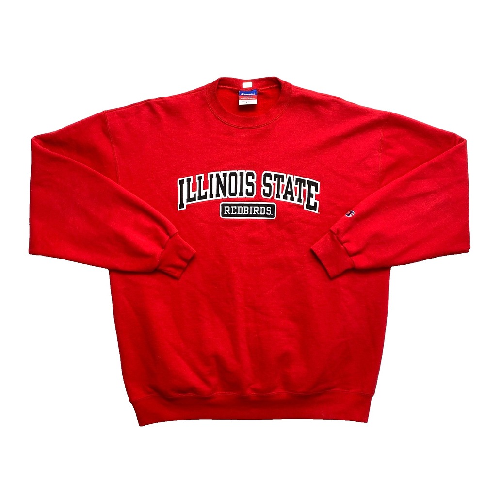 University Illinois State Sweatshirt Mens XL Red Champion Pullover Redbirds